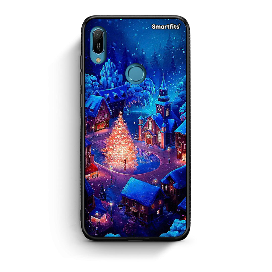 Huawei Y6 2019 Xmas Village θήκη από τη Smartfits με σχέδιο στο πίσω μέρος και μαύρο περίβλημα | Smartphone case with colorful back and black bezels by Smartfits