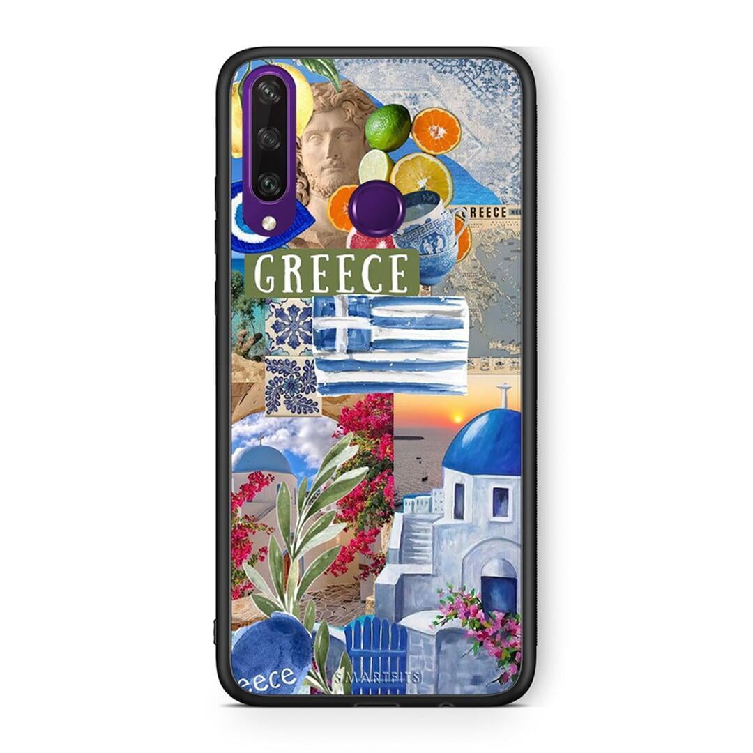 Huawei Y6p All Greek Θήκη από τη Smartfits με σχέδιο στο πίσω μέρος και μαύρο περίβλημα | Smartphone case with colorful back and black bezels by Smartfits