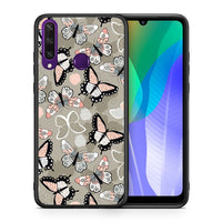 Thumbnail for Θήκη Huawei Y6p Butterflies Boho από τη Smartfits με σχέδιο στο πίσω μέρος και μαύρο περίβλημα | Huawei Y6p Butterflies Boho case with colorful back and black bezels