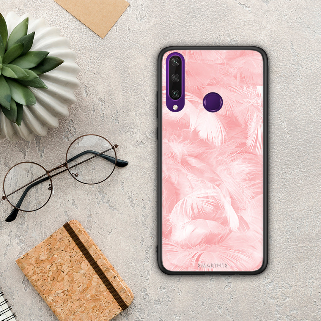Boho Pink Feather - Huawei Y6p case 