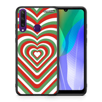 Thumbnail for Θήκη Huawei Y6p Christmas Hearts από τη Smartfits με σχέδιο στο πίσω μέρος και μαύρο περίβλημα | Huawei Y6p Christmas Hearts case with colorful back and black bezels