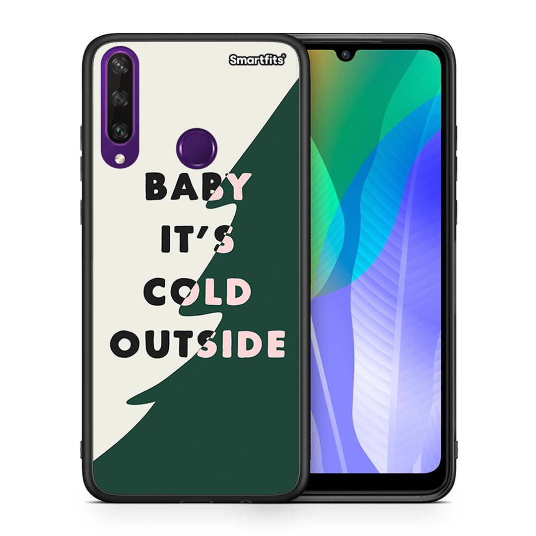 Θήκη Huawei Y6p Cold Outside από τη Smartfits με σχέδιο στο πίσω μέρος και μαύρο περίβλημα | Huawei Y6p Cold Outside case with colorful back and black bezels