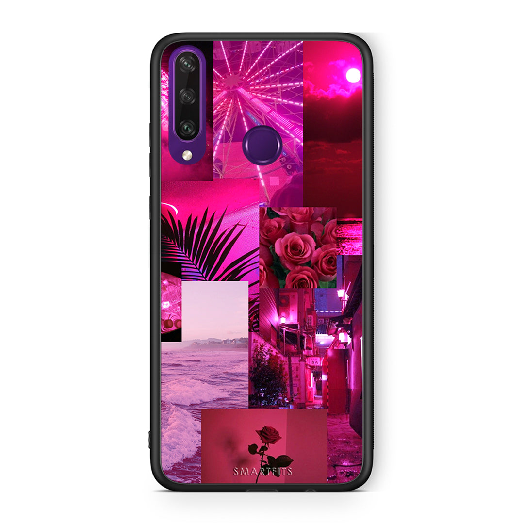 Huawei Y6p Collage Red Roses Θήκη Αγίου Βαλεντίνου από τη Smartfits με σχέδιο στο πίσω μέρος και μαύρο περίβλημα | Smartphone case with colorful back and black bezels by Smartfits