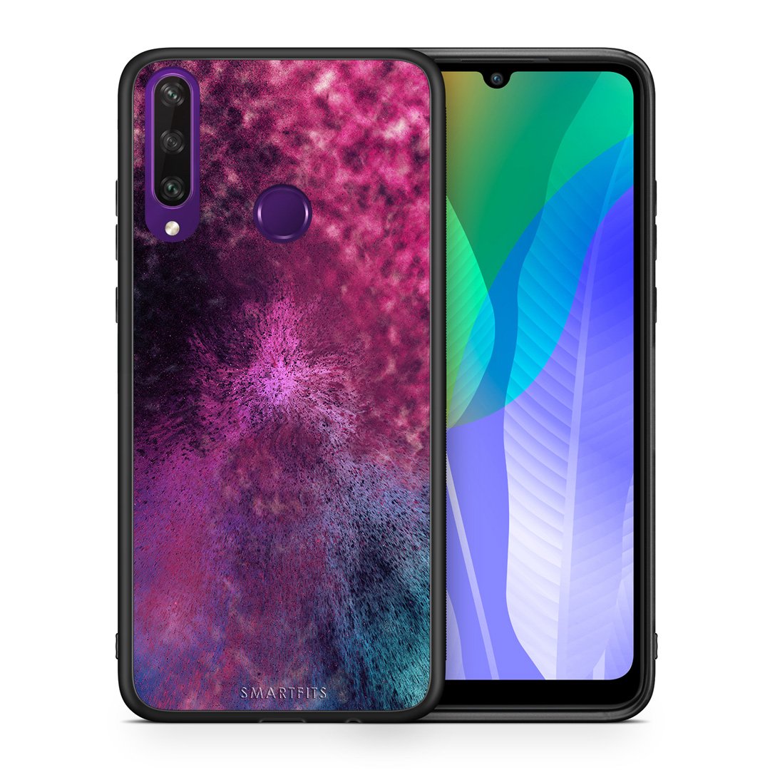 Θήκη Huawei Y6p Aurora Galaxy από τη Smartfits με σχέδιο στο πίσω μέρος και μαύρο περίβλημα | Huawei Y6p Aurora Galaxy case with colorful back and black bezels