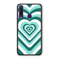 Thumbnail for Huawei Y6p Green Hearts θήκη από τη Smartfits με σχέδιο στο πίσω μέρος και μαύρο περίβλημα | Smartphone case with colorful back and black bezels by Smartfits