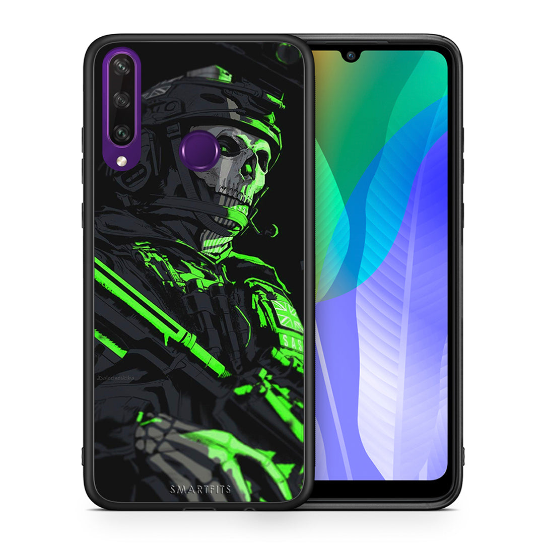 Θήκη Αγίου Βαλεντίνου Huawei Y6p Green Soldier από τη Smartfits με σχέδιο στο πίσω μέρος και μαύρο περίβλημα | Huawei Y6p Green Soldier case with colorful back and black bezels