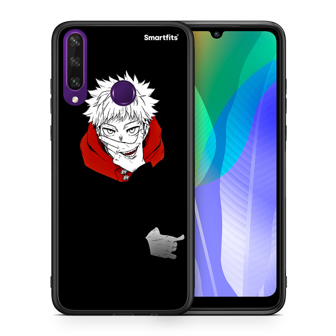 Θήκη Huawei Y6p Itadori Anime από τη Smartfits με σχέδιο στο πίσω μέρος και μαύρο περίβλημα | Huawei Y6p Itadori Anime case with colorful back and black bezels