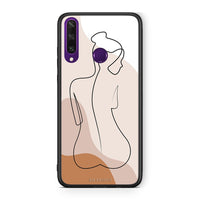 Thumbnail for Huawei Y6p LineArt Woman θήκη από τη Smartfits με σχέδιο στο πίσω μέρος και μαύρο περίβλημα | Smartphone case with colorful back and black bezels by Smartfits