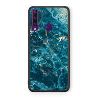 Thumbnail for Huawei Y6p Marble Blue θήκη από τη Smartfits με σχέδιο στο πίσω μέρος και μαύρο περίβλημα | Smartphone case with colorful back and black bezels by Smartfits