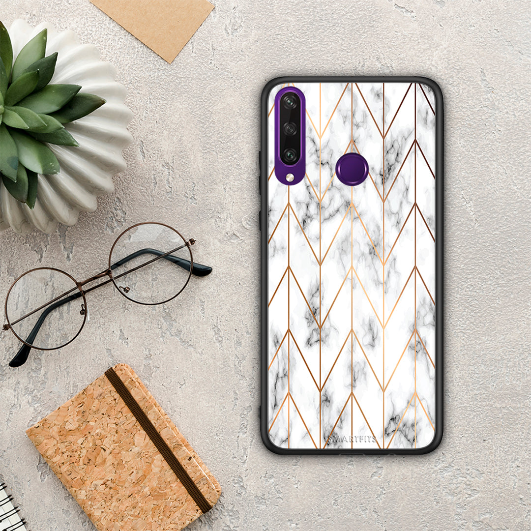 Marble Gold Geometric - Huawei Y6p case 