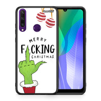 Thumbnail for Θήκη Huawei Y6p Merry F Xmas από τη Smartfits με σχέδιο στο πίσω μέρος και μαύρο περίβλημα | Huawei Y6p Merry F Xmas case with colorful back and black bezels