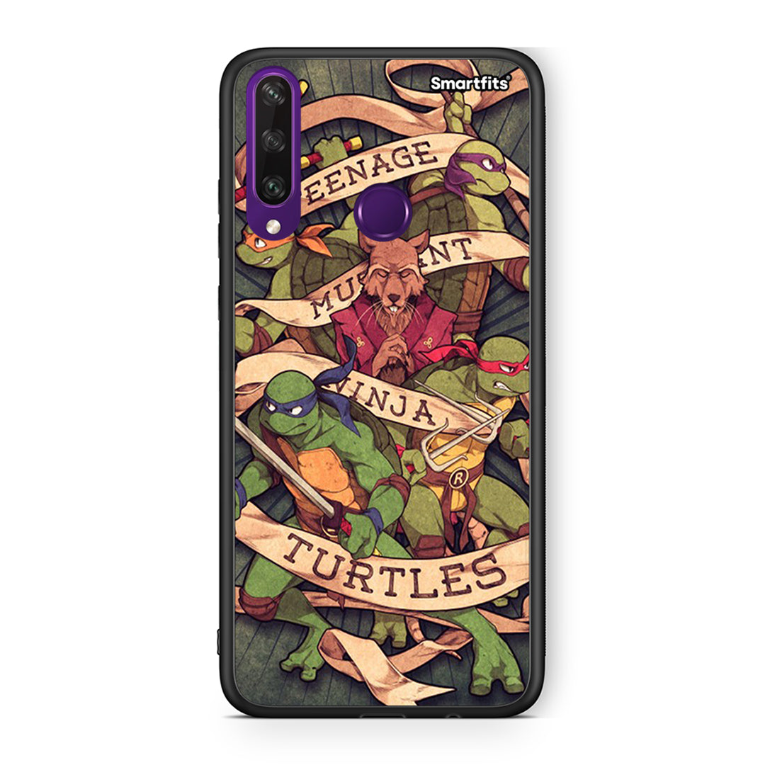 Huawei Y6p Ninja Turtles θήκη από τη Smartfits με σχέδιο στο πίσω μέρος και μαύρο περίβλημα | Smartphone case with colorful back and black bezels by Smartfits