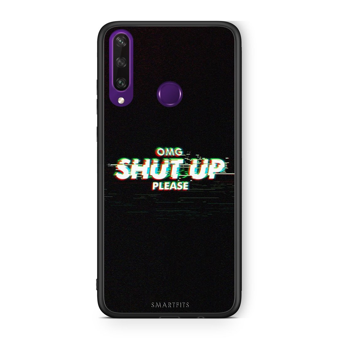 Huawei Y6p OMG ShutUp θήκη από τη Smartfits με σχέδιο στο πίσω μέρος και μαύρο περίβλημα | Smartphone case with colorful back and black bezels by Smartfits