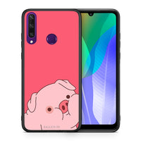 Thumbnail for Θήκη Αγίου Βαλεντίνου Huawei Y6p Pig Love 1 από τη Smartfits με σχέδιο στο πίσω μέρος και μαύρο περίβλημα | Huawei Y6p Pig Love 1 case with colorful back and black bezels