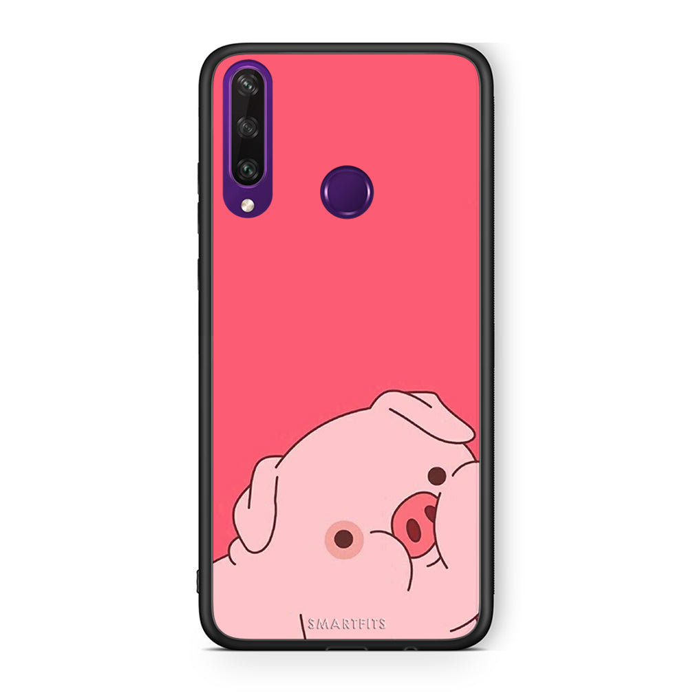 Huawei Y6p Pig Love 1 Θήκη Αγίου Βαλεντίνου από τη Smartfits με σχέδιο στο πίσω μέρος και μαύρο περίβλημα | Smartphone case with colorful back and black bezels by Smartfits