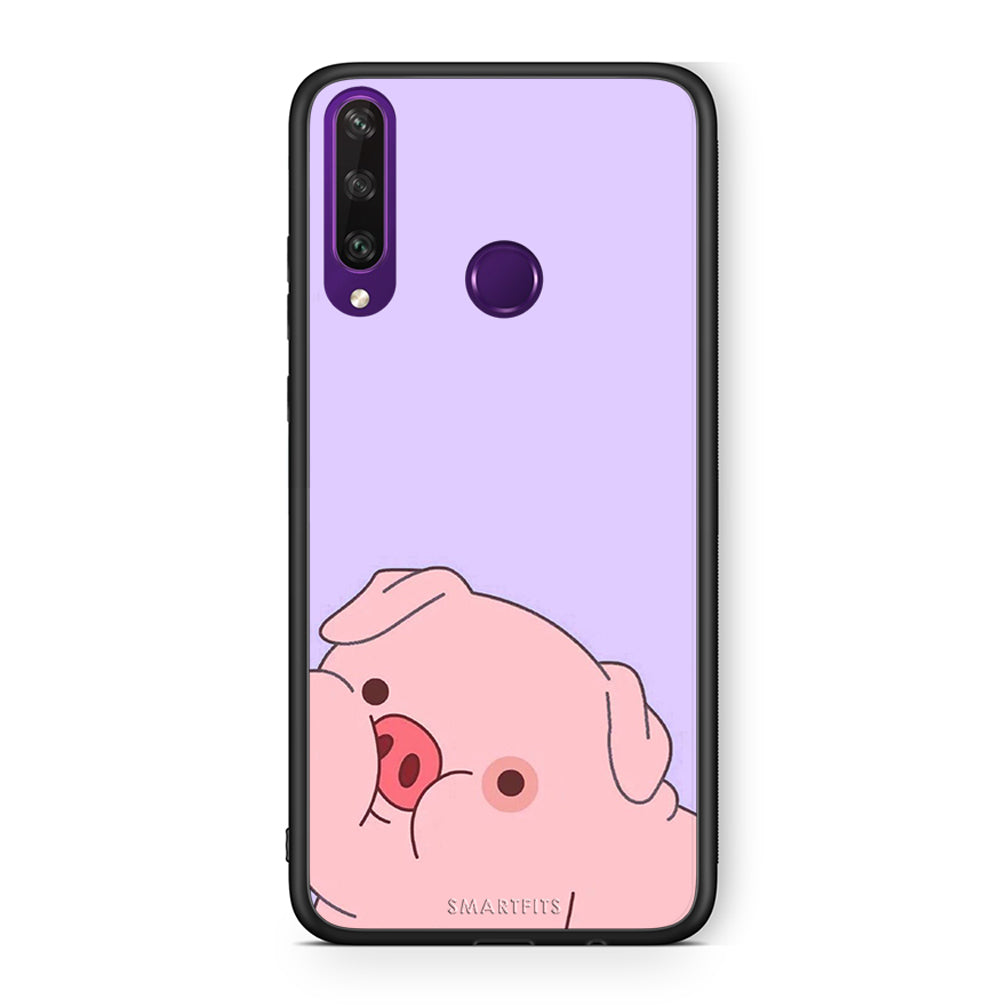 Huawei Y6p Pig Love 2 Θήκη Αγίου Βαλεντίνου από τη Smartfits με σχέδιο στο πίσω μέρος και μαύρο περίβλημα | Smartphone case with colorful back and black bezels by Smartfits