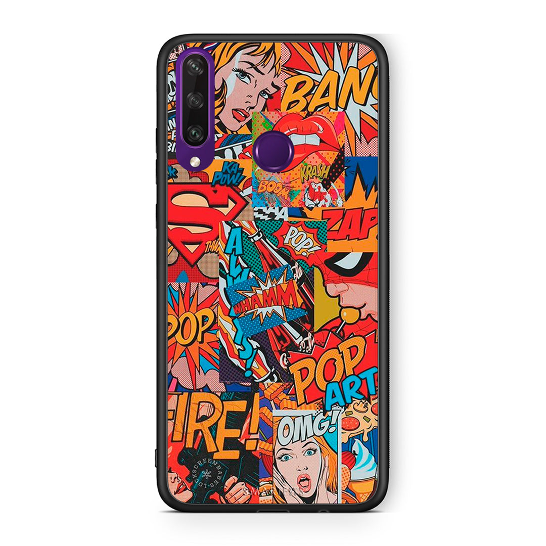 Huawei Y6p PopArt OMG θήκη από τη Smartfits με σχέδιο στο πίσω μέρος και μαύρο περίβλημα | Smartphone case with colorful back and black bezels by Smartfits