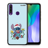 Thumbnail for Θήκη Huawei Y6p Santa Stich από τη Smartfits με σχέδιο στο πίσω μέρος και μαύρο περίβλημα | Huawei Y6p Santa Stich case with colorful back and black bezels