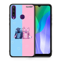 Thumbnail for Θήκη Huawei Y6p Stitch And Angel από τη Smartfits με σχέδιο στο πίσω μέρος και μαύρο περίβλημα | Huawei Y6p Stitch And Angel case with colorful back and black bezels