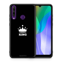 Thumbnail for Θήκη Huawei Y6p King Valentine από τη Smartfits με σχέδιο στο πίσω μέρος και μαύρο περίβλημα | Huawei Y6p King Valentine case with colorful back and black bezels