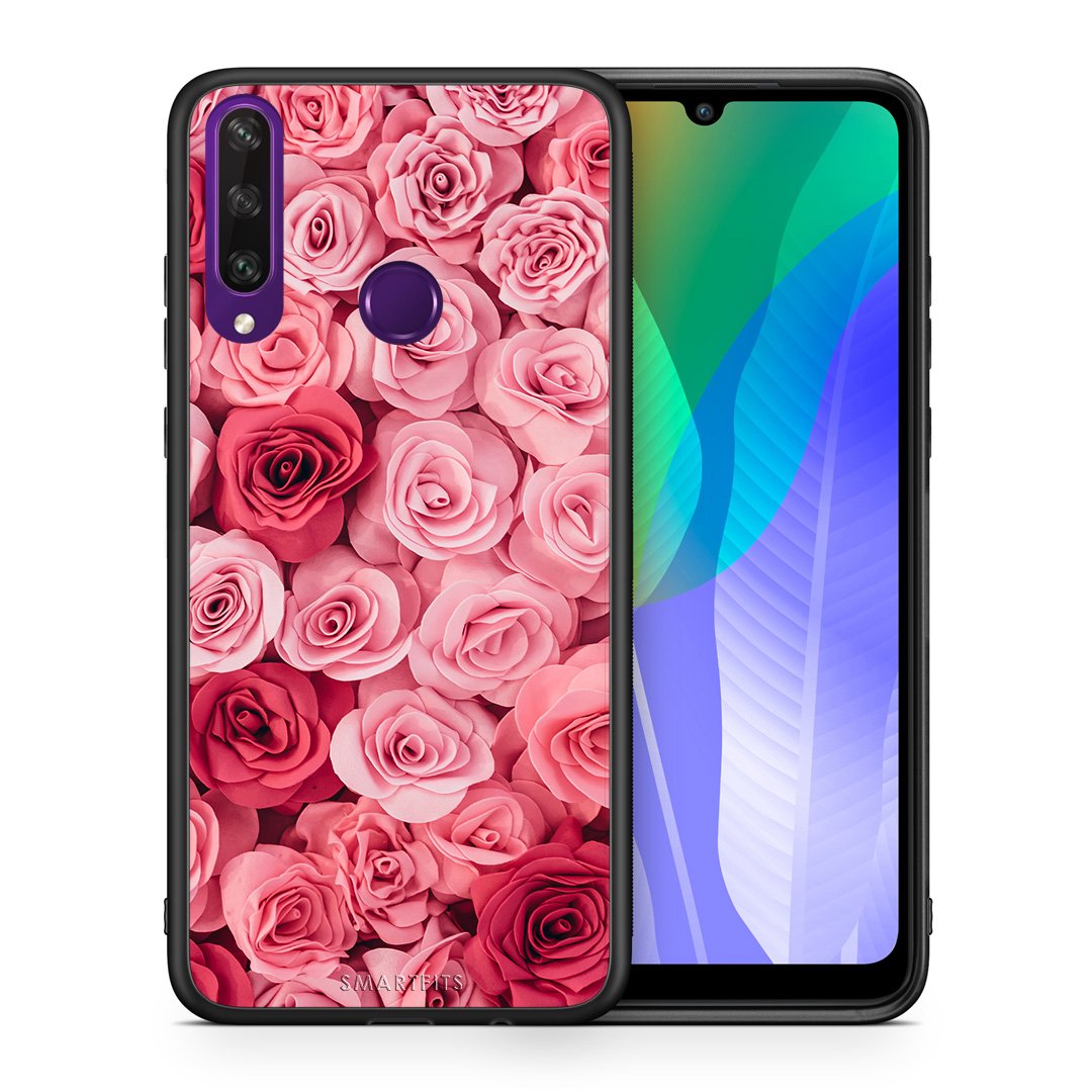 Θήκη Huawei Y6p RoseGarden Valentine από τη Smartfits με σχέδιο στο πίσω μέρος και μαύρο περίβλημα | Huawei Y6p RoseGarden Valentine case with colorful back and black bezels