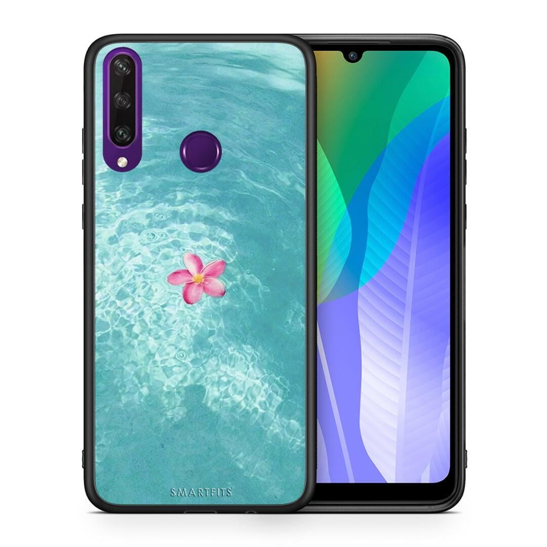 Θήκη Huawei Y6p Water Flower από τη Smartfits με σχέδιο στο πίσω μέρος και μαύρο περίβλημα | Huawei Y6p Water Flower case with colorful back and black bezels