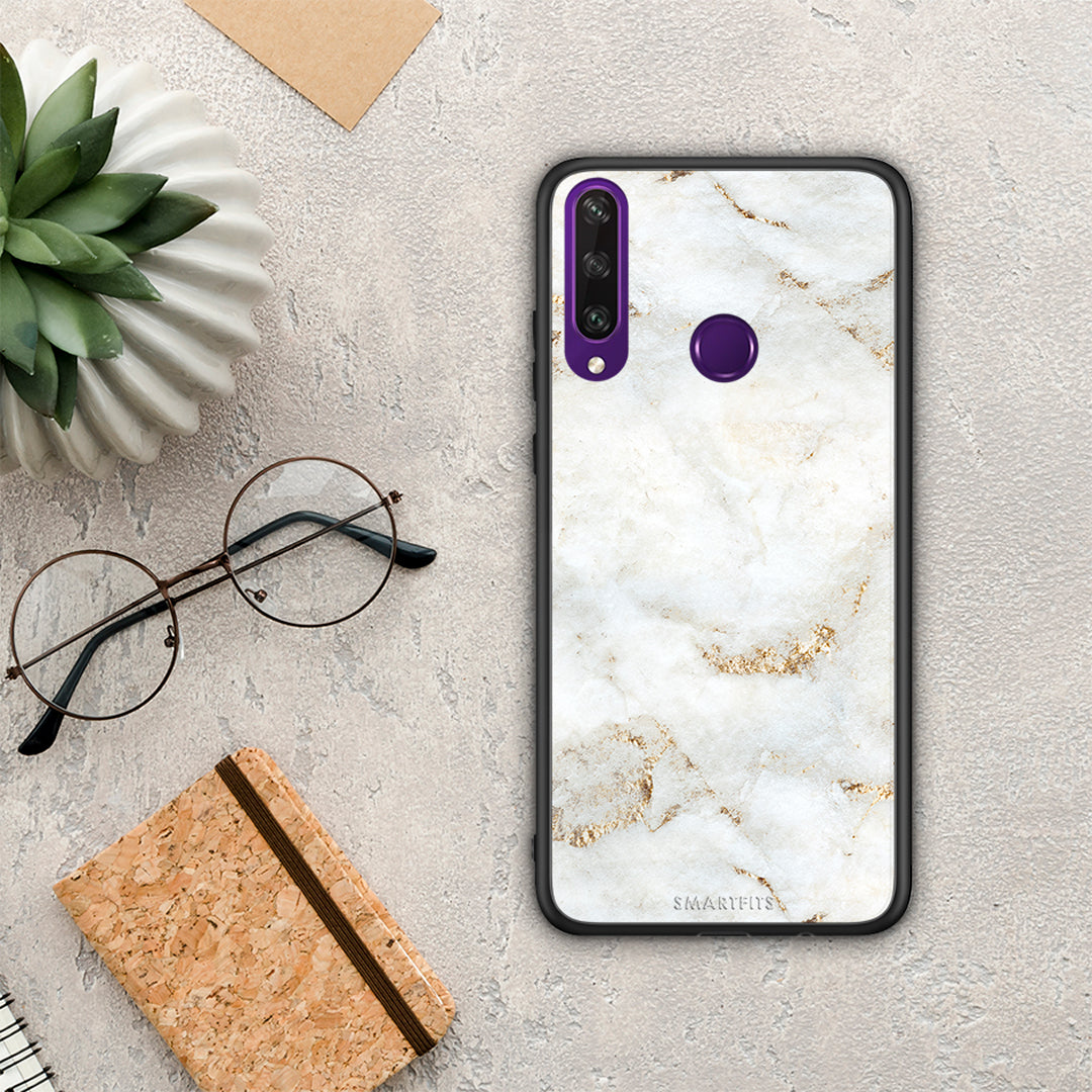 White Gold Marble - Huawei Y6p case