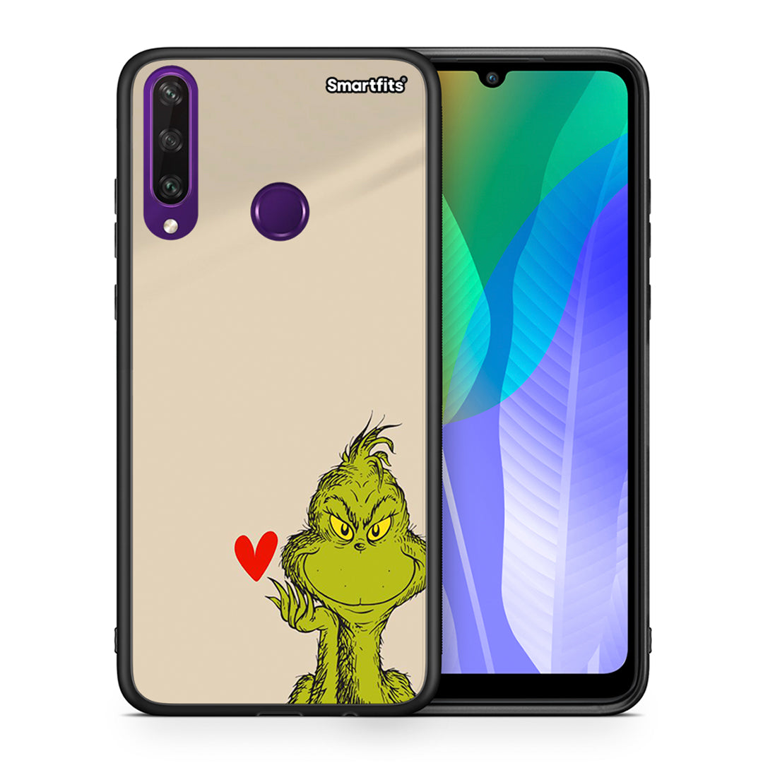 Θήκη Huawei Y6p Xmas Grinch από τη Smartfits με σχέδιο στο πίσω μέρος και μαύρο περίβλημα | Huawei Y6p Xmas Grinch case with colorful back and black bezels