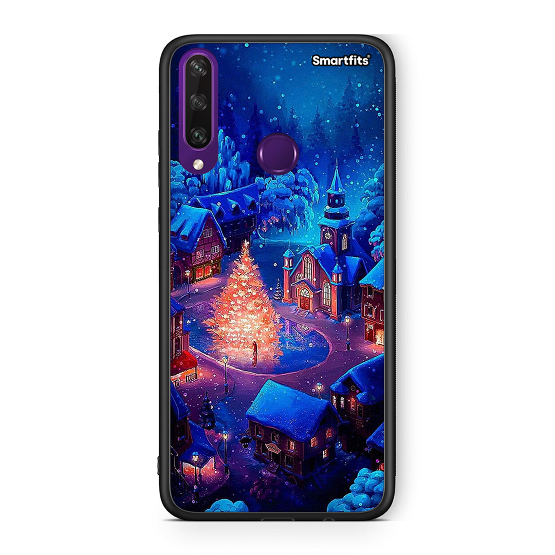 Huawei Y6p Xmas Village θήκη από τη Smartfits με σχέδιο στο πίσω μέρος και μαύρο περίβλημα | Smartphone case with colorful back and black bezels by Smartfits