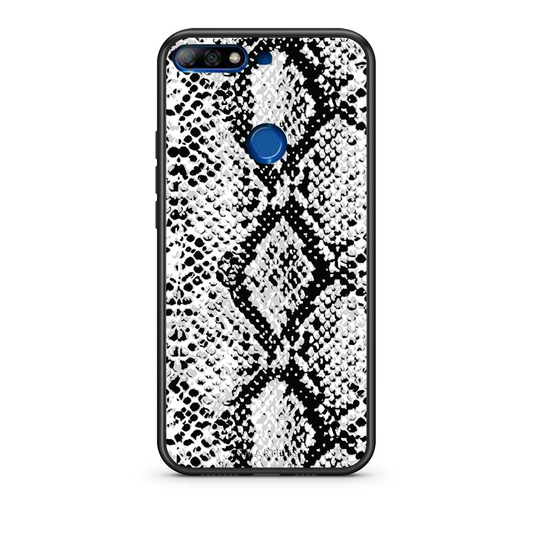 24 - Huawei Y7 2018 White Snake Animal case, cover, bumper
