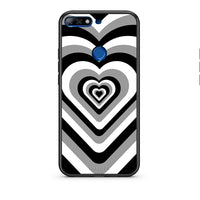 Thumbnail for Huawei Y7 2018 Black Hearts θήκη από τη Smartfits με σχέδιο στο πίσω μέρος και μαύρο περίβλημα | Smartphone case with colorful back and black bezels by Smartfits