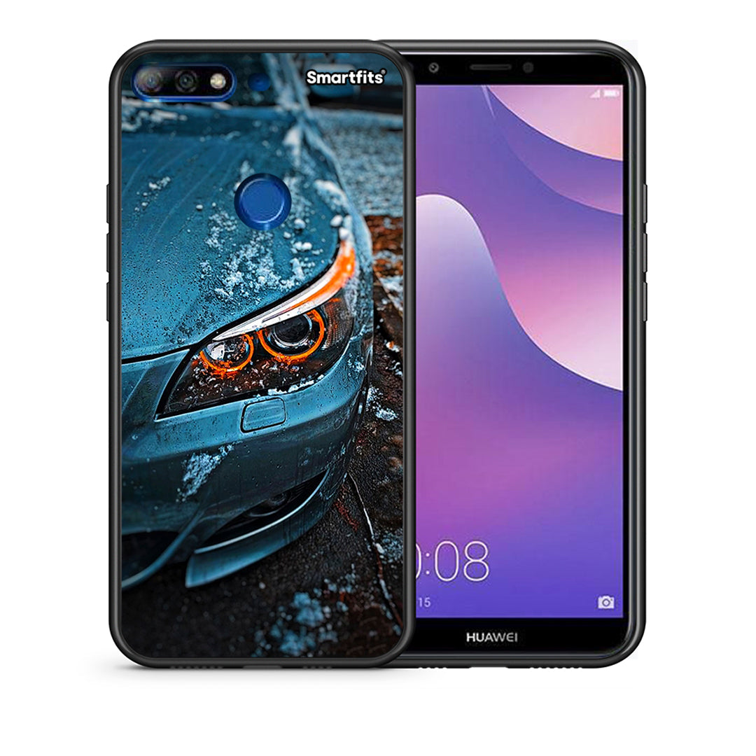 Θήκη Huawei Y7 2018 Bmw E60 από τη Smartfits με σχέδιο στο πίσω μέρος και μαύρο περίβλημα | Huawei Y7 2018 Bmw E60 case with colorful back and black bezels