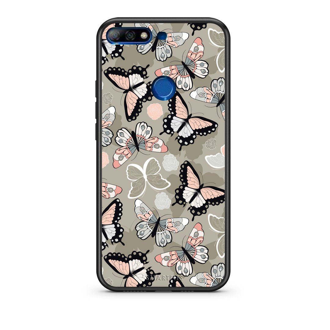 135 - Huawei Y7 2018 Butterflies Boho case, cover, bumper