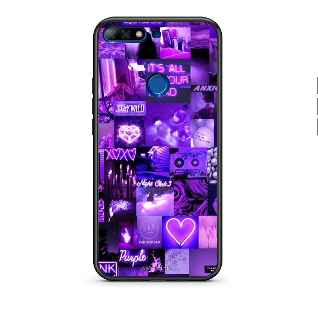 Huawei Y7 2018 Collage Stay Wild Θήκη Αγίου Βαλεντίνου από τη Smartfits με σχέδιο στο πίσω μέρος και μαύρο περίβλημα | Smartphone case with colorful back and black bezels by Smartfits