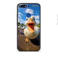 Thumbnail for Huawei Y7 2018 Duck Face θήκη από τη Smartfits με σχέδιο στο πίσω μέρος και μαύρο περίβλημα | Smartphone case with colorful back and black bezels by Smartfits