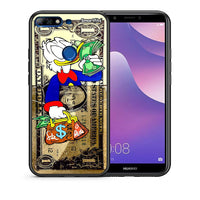 Thumbnail for Θήκη Huawei Y7 2018 Duck Money από τη Smartfits με σχέδιο στο πίσω μέρος και μαύρο περίβλημα | Huawei Y7 2018 Duck Money case with colorful back and black bezels