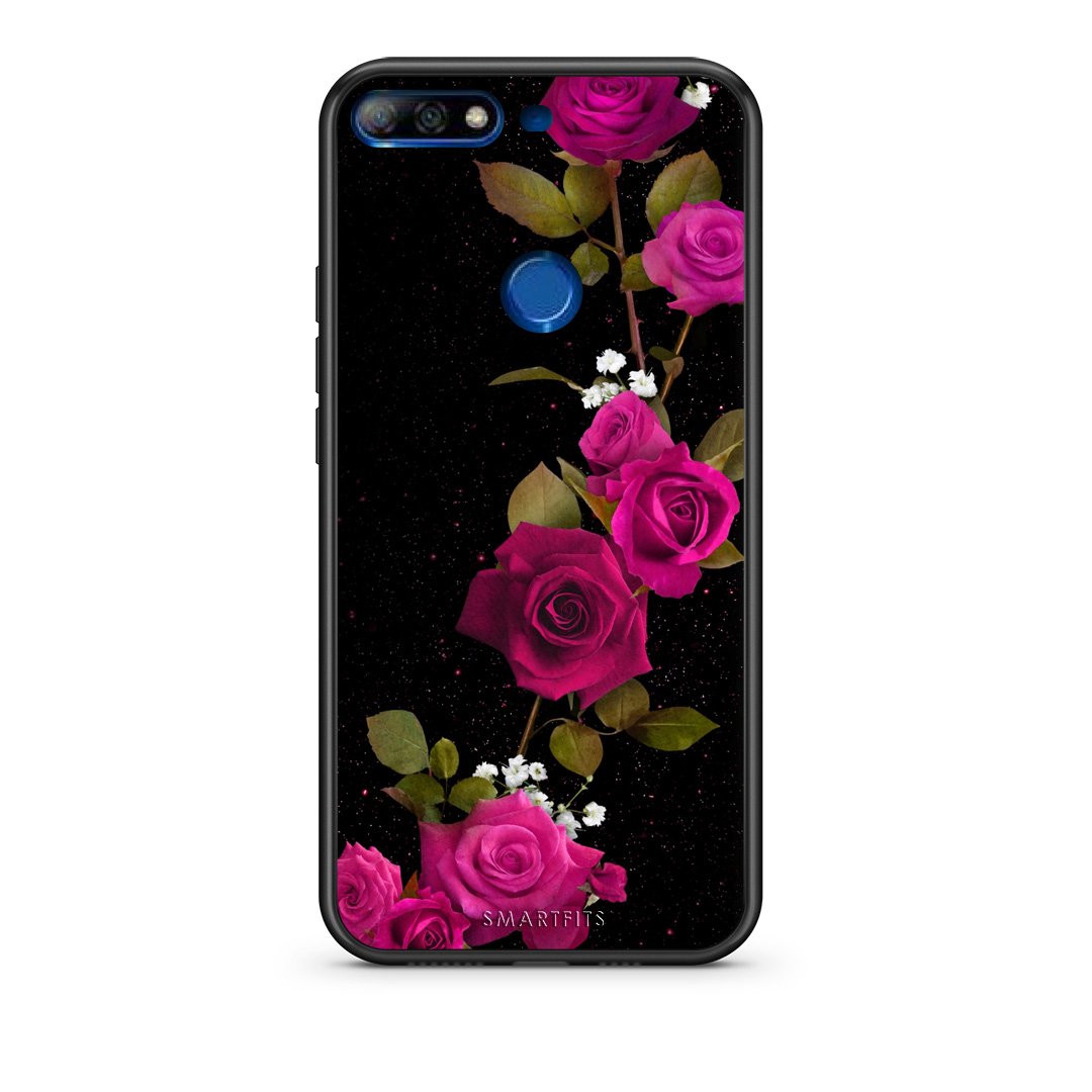 4 - Huawei Y7 2018 Red Roses Flower case, cover, bumper
