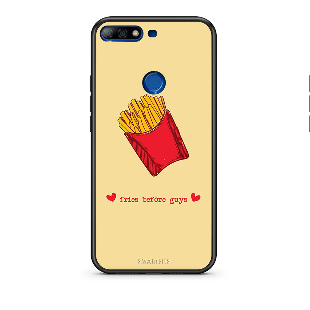 Huawei Y7 2018 Fries Before Guys Θήκη Αγίου Βαλεντίνου από τη Smartfits με σχέδιο στο πίσω μέρος και μαύρο περίβλημα | Smartphone case with colorful back and black bezels by Smartfits