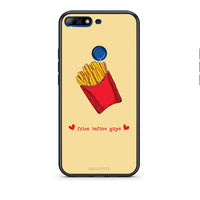 Thumbnail for Huawei Y7 2018 Fries Before Guys Θήκη Αγίου Βαλεντίνου από τη Smartfits με σχέδιο στο πίσω μέρος και μαύρο περίβλημα | Smartphone case with colorful back and black bezels by Smartfits