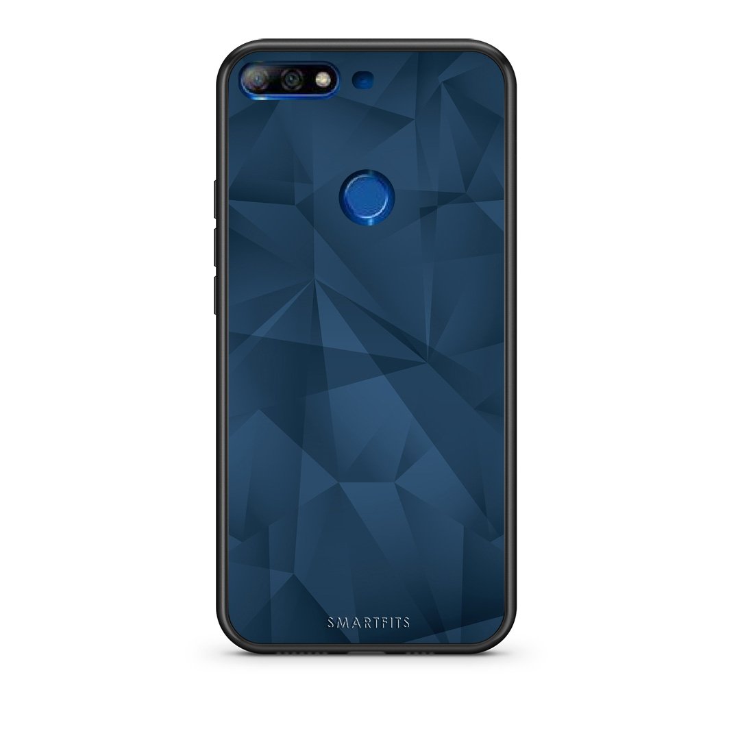 39 - Huawei Y7 2018 Blue Abstract Geometric case, cover, bumper