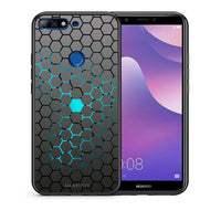 Thumbnail for Θήκη Huawei Y7 2018 Hexagonal Geometric από τη Smartfits με σχέδιο στο πίσω μέρος και μαύρο περίβλημα | Huawei Y7 2018 Hexagonal Geometric case with colorful back and black bezels