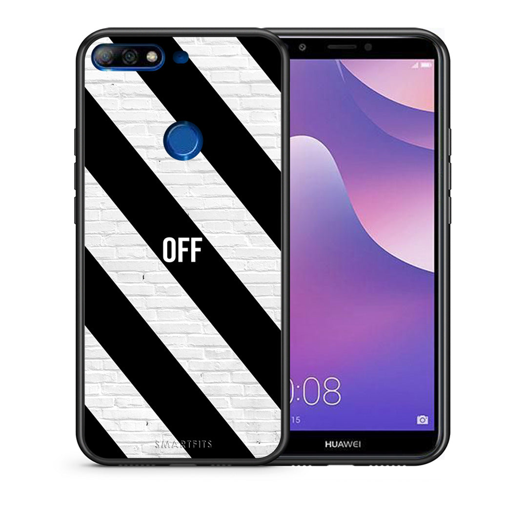 Θήκη Huawei Y7 2018 Get Off από τη Smartfits με σχέδιο στο πίσω μέρος και μαύρο περίβλημα | Huawei Y7 2018 Get Off case with colorful back and black bezels