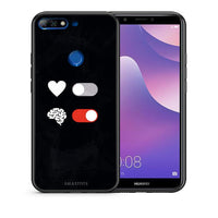 Thumbnail for Θήκη Αγίου Βαλεντίνου Huawei Y7 2018 Heart Vs Brain από τη Smartfits με σχέδιο στο πίσω μέρος και μαύρο περίβλημα | Huawei Y7 2018 Heart Vs Brain case with colorful back and black bezels