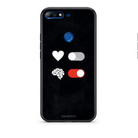 Thumbnail for Huawei Y7 2018 Heart Vs Brain Θήκη Αγίου Βαλεντίνου από τη Smartfits με σχέδιο στο πίσω μέρος και μαύρο περίβλημα | Smartphone case with colorful back and black bezels by Smartfits