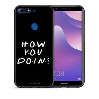 Thumbnail for Θήκη Huawei Y7 2018 How You Doin από τη Smartfits με σχέδιο στο πίσω μέρος και μαύρο περίβλημα | Huawei Y7 2018 How You Doin case with colorful back and black bezels