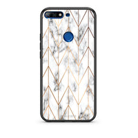 Thumbnail for 44 - Huawei Y7 2018 Gold Geometric Marble case, cover, bumper