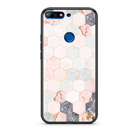 Thumbnail for 4 - Huawei Y7 2018 Hexagon Pink Marble case, cover, bumper