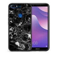 Thumbnail for Θήκη Huawei Y7 2018 Male Marble από τη Smartfits με σχέδιο στο πίσω μέρος και μαύρο περίβλημα | Huawei Y7 2018 Male Marble case with colorful back and black bezels