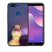 Thumbnail for Θήκη Huawei Y7 2018 Meme Duck από τη Smartfits με σχέδιο στο πίσω μέρος και μαύρο περίβλημα | Huawei Y7 2018 Meme Duck case with colorful back and black bezels
