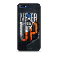 Thumbnail for Huawei Y7 2018 Never Give Up Θήκη Αγίου Βαλεντίνου από τη Smartfits με σχέδιο στο πίσω μέρος και μαύρο περίβλημα | Smartphone case with colorful back and black bezels by Smartfits